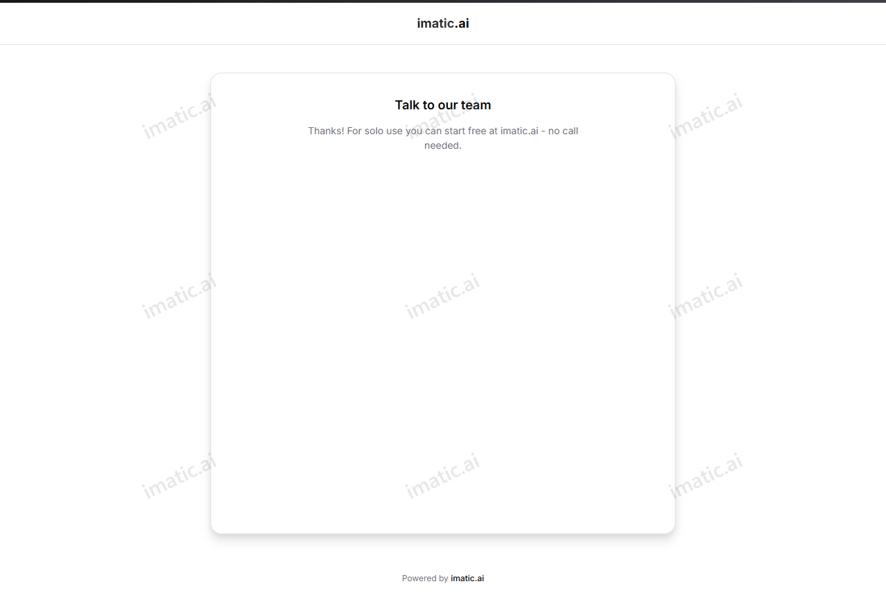 A routing form showing a custom message instead of a booking page