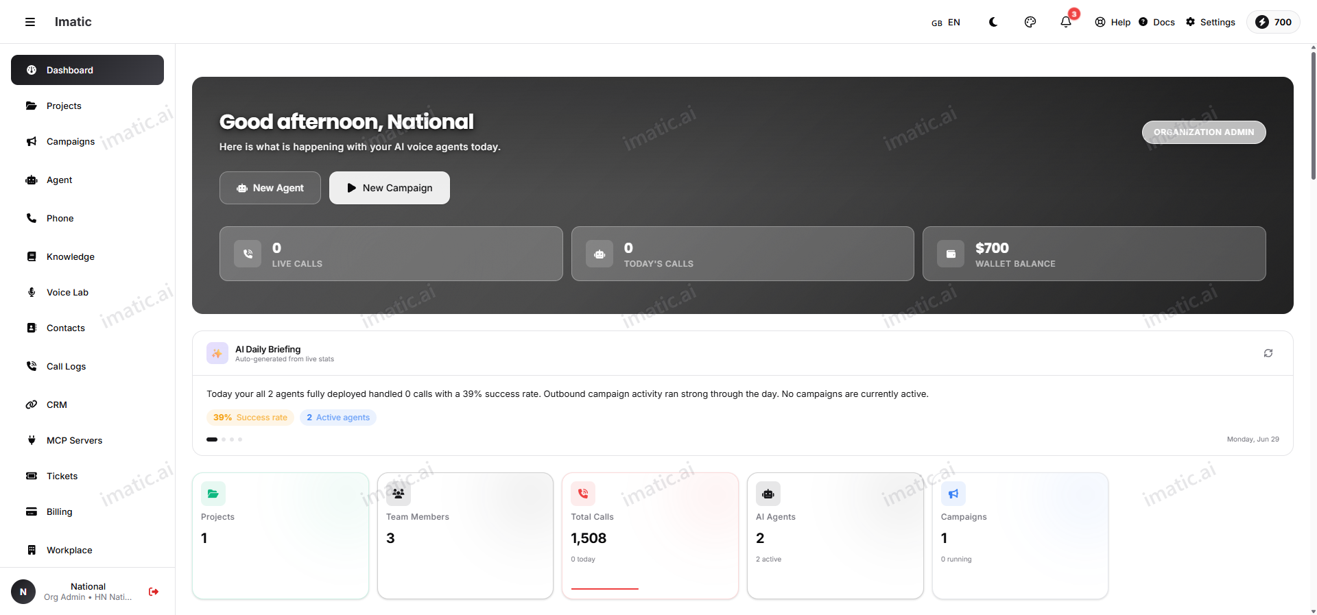 Voice Portal ਡੈਸ਼ਬੋਰਡ