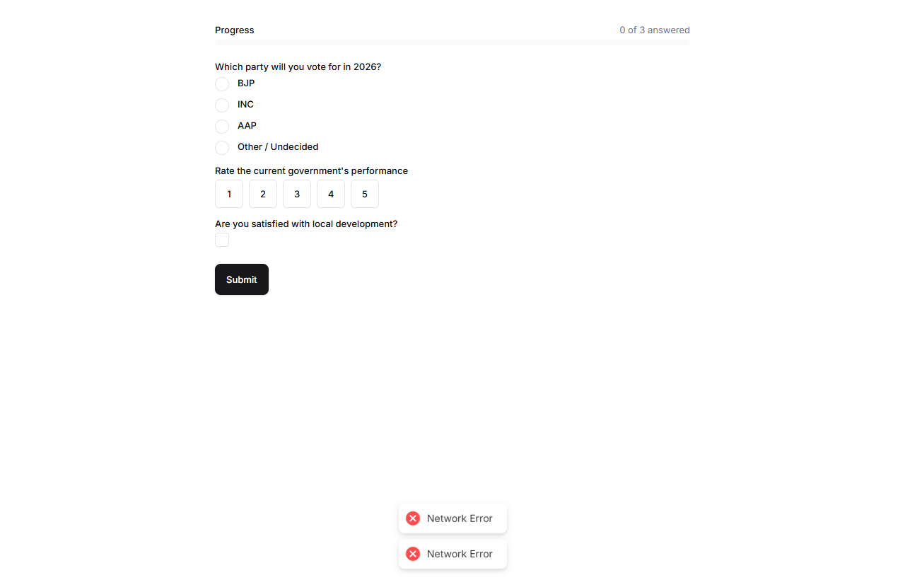 ایک شائع شدہ فارم جیسے کوئی جواب دہندہ اسے عوامی بھرنے والے صفحے پر دیکھتا ہے